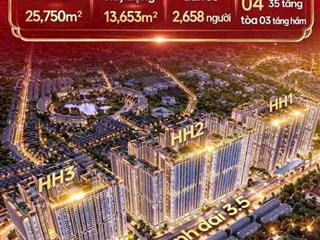 Chính thức nhận booking  chung cư the flame  hh3  khu đô thị hinoderoyalpark. 75m2, mặt v. đ 3.5
