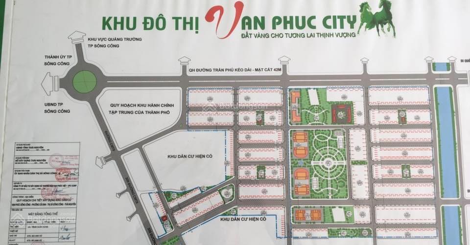 Bán đất nền dự án vạn phúc city trung tâm tp. sông công. giá từ 500 triệu/lô.  0395 671 ***
