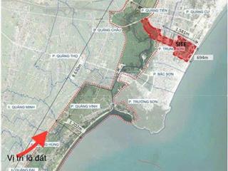 Đầu ve trục chính mb đồng su, thành phố sầm sơn, hướng đông, kd tốt, dt 100m2, mt 5m. giá 2 tỷ050