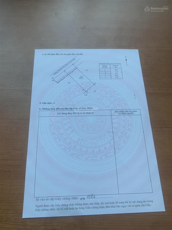 Chủ cần bán nền đất thổ cư mặt tiền đường đan 4m ngay chợ bình lãng vào 100m, giá 1,6 tỷ