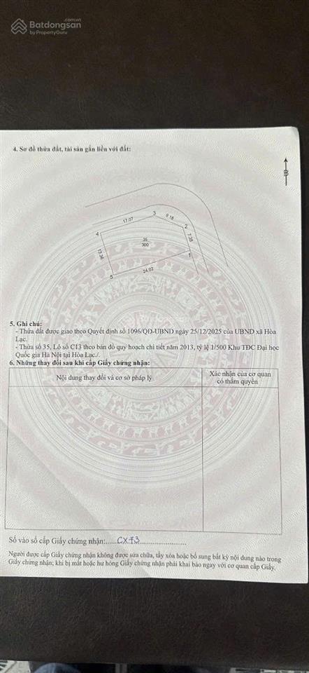 Chính chủ tôi cần bán lô góc 300m tđc dhqg hòa lạc chỉ hơn 30tr/m2