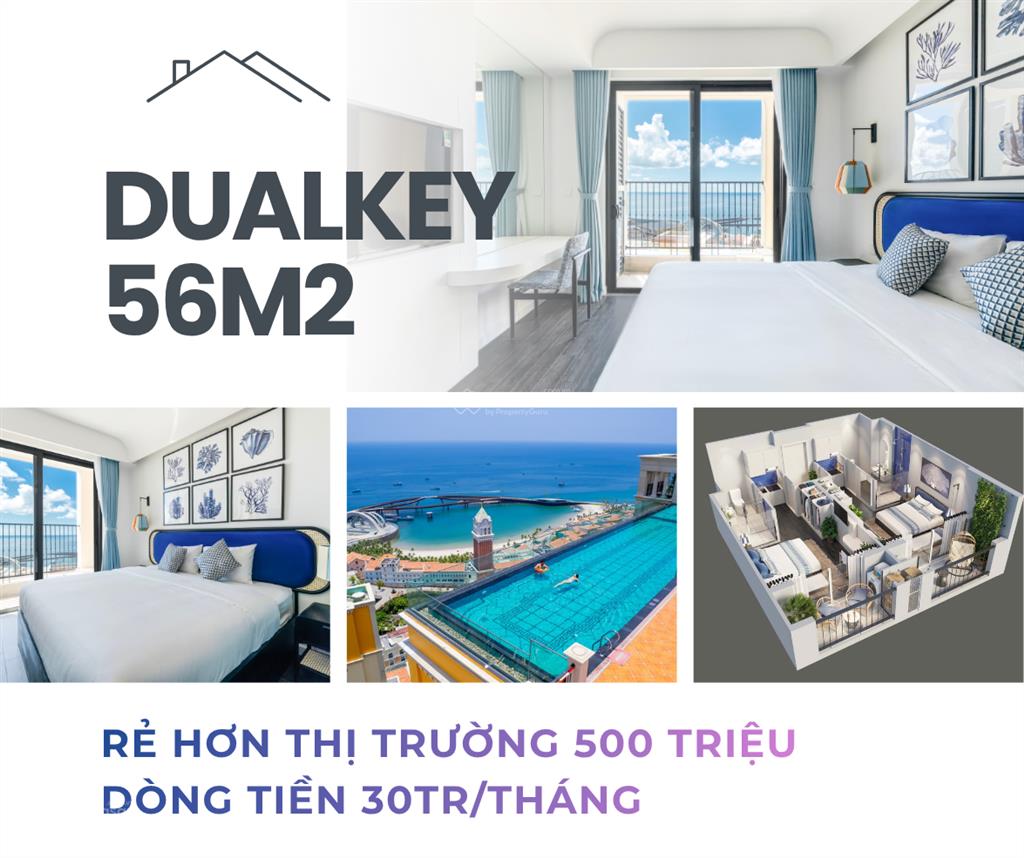 Dualkey 56m2  rẻ hơn thị trường 500 triệu  dòng tiền 30tr/tháng