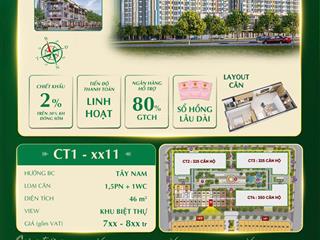 Bán ch flora cera garden, 800 triệu, 46 m2, view đẹp, giá siêu hời tại xã bá hiến, huyện bình xuyên