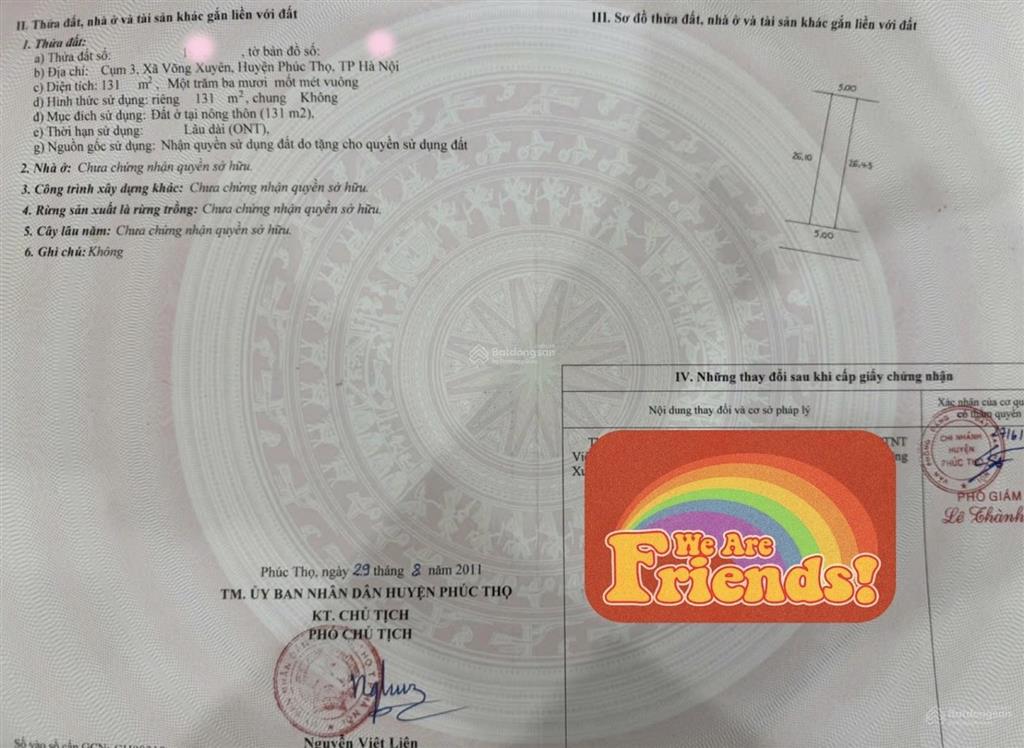 Bán 131m đất trục chính kinh doanh võng ngoại, xã phúc lộc, hà nội cách đường tỉnh lộ 82 chỉ 50m