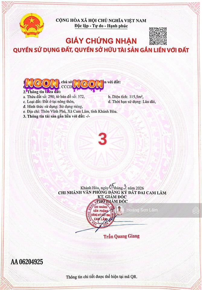 Bán đất cam lâm giá rẻ  liền kề quốc lộ 1a  di chuyển thuận tiện sân bay  thành phố nha trang
