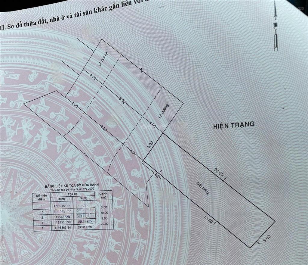 Đất mặt tiền kdc phân lô bàn cờ vip tây thạnh, dt 100m2 (5x20m). chỉ 9,5 tỷ