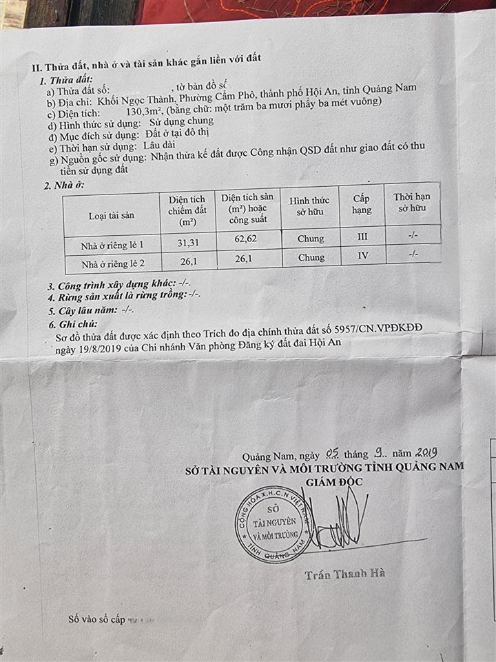 Nhà mặt phố 130.3m2 tại đường 18/8, minh an, hội an, 12 tỷ vnd hàng hot