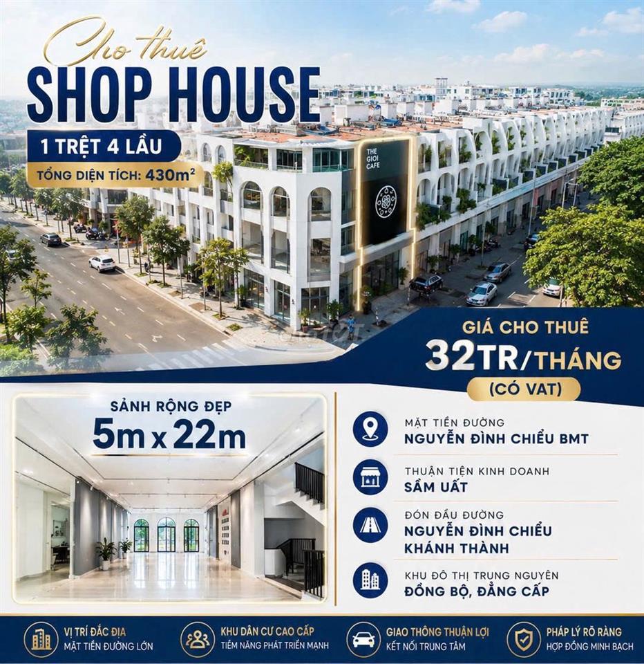 Cho thuê mặt tiền kinh doanh trung tâm thành phố