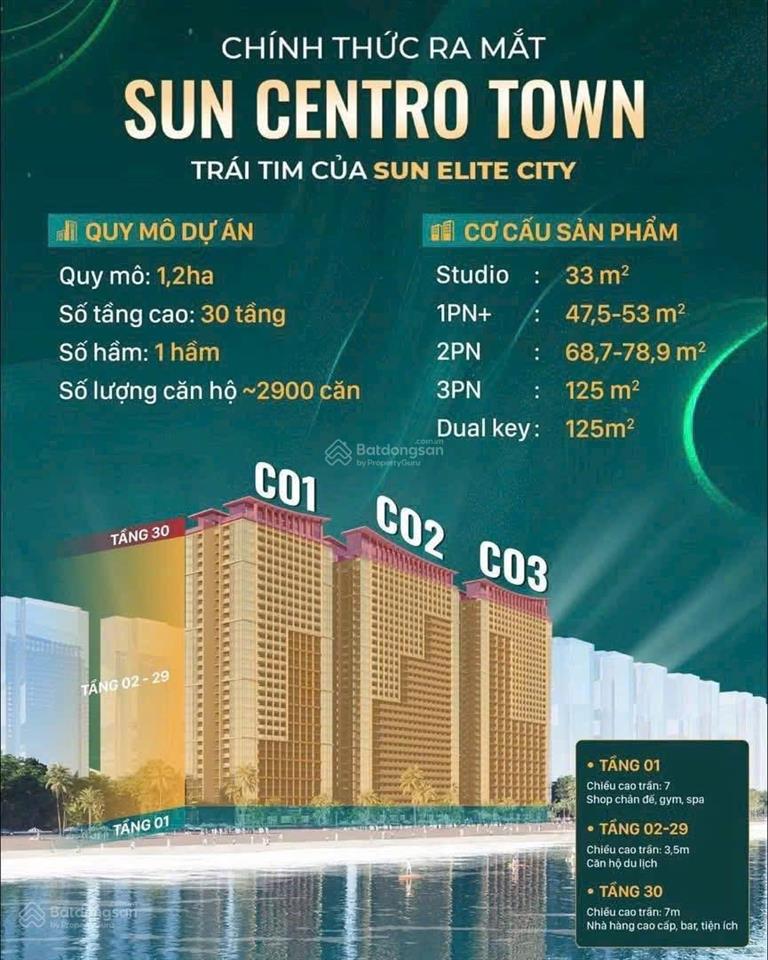 Cần bán căn c1.12b12b sun centro town. view trực diện biển
