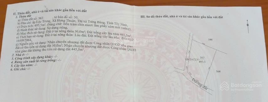 Chính chủ bán đất tại xã hưng thuận, giáp củ chi