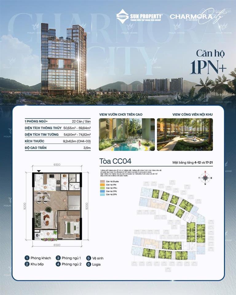 Bán căn hộ ch05 của toà the charm dự án charmora city , căn 1 pn+ giá có chiết khấu