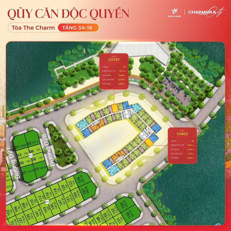 Bán căn hộ ch05 của toà the charm dự án charmora city , căn 1 pn+ giá có chiết khấu