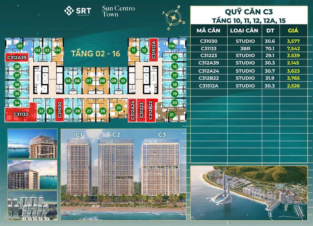 Căn hộ 34m2, 1,5 tỷ, tại sun centro town, bãi cháy, hạ long, hot! hàng hiếm tại