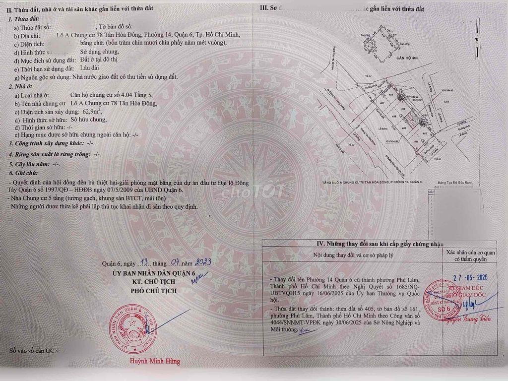 BÁN GẤP❗️Chính chủ lầu 4 - 2PN, 62,9 m2, P.14 - Q6