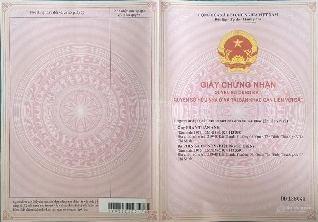Chính chủ cần bán gấp nhà mặt tiền tốt đường ngô quyền, phường tân sơn nhì, quận tân phú
