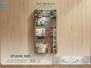 Bán studio 40m2 tại emerald garden view, giá 1,6 tỷ, view nội khu, tt 8.5tr/tháng, mua giai đoạn 1