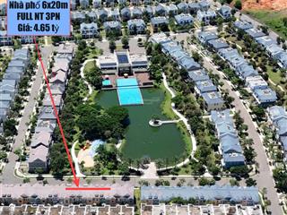 Tặng kèm nội thất nhà phố chính diện hồ cảnh quan khu 3.7 giá 4.65 tỷ bao thuế phí  0966 765 ***