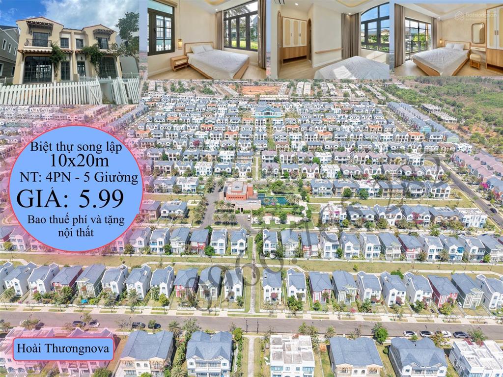 Chỉ 5.99 tỷ (bao thuế phí) căn biệt thự 200m2 + tặng nội thất cao cấp 4pn  5 giường