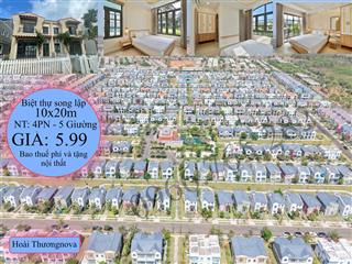 Chỉ 5.99 tỷ (bao thuế phí) căn biệt thự 200m2 + tặng nội thất cao cấp 4pn  5 giường