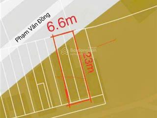 Mặt tiền phạm văn đồng  6,6x23  gần gigamall hiệp bình chánh  khai thác kinh doanh  xd cao tầng