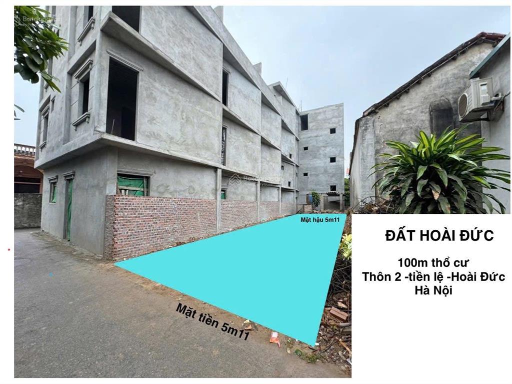 100m2 thổ cư tiền yên, sơn đồng chỉ 57tr /1m2 ngõ thông thoáng, đẹp vuông vắn