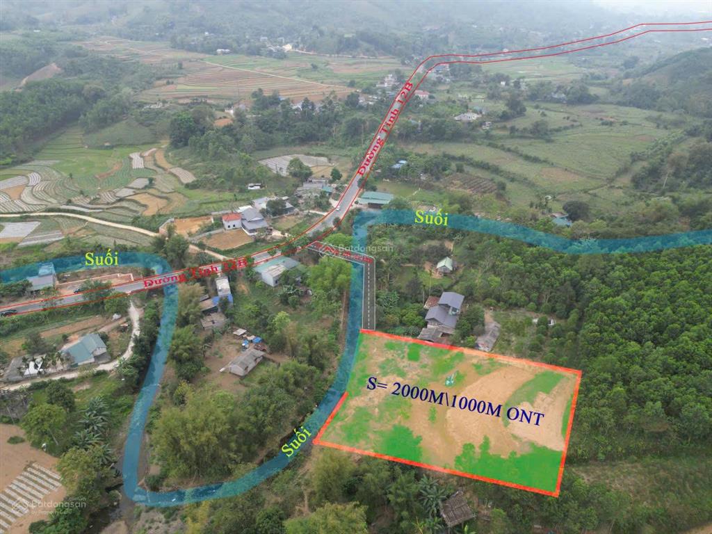 Kim bôi 2000m có 1000m đất ở cách đường ql 12b chỉ 100m kd nghỉ dưỡng thì xem ngay lô này