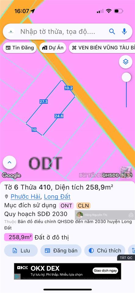 Đất phước hải  gần hồ sở bông, núi minh đạm, cách biển 3km  sổ hồng riêng, xây cổng rào kiên cố
