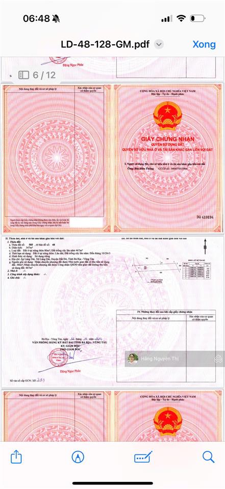 Bán lô đất hơn 500m2 xã đất đỏ, gần ql55 và đường lộc an  hồ lồ, đi biển chỉ 5km, đi kcn 3km