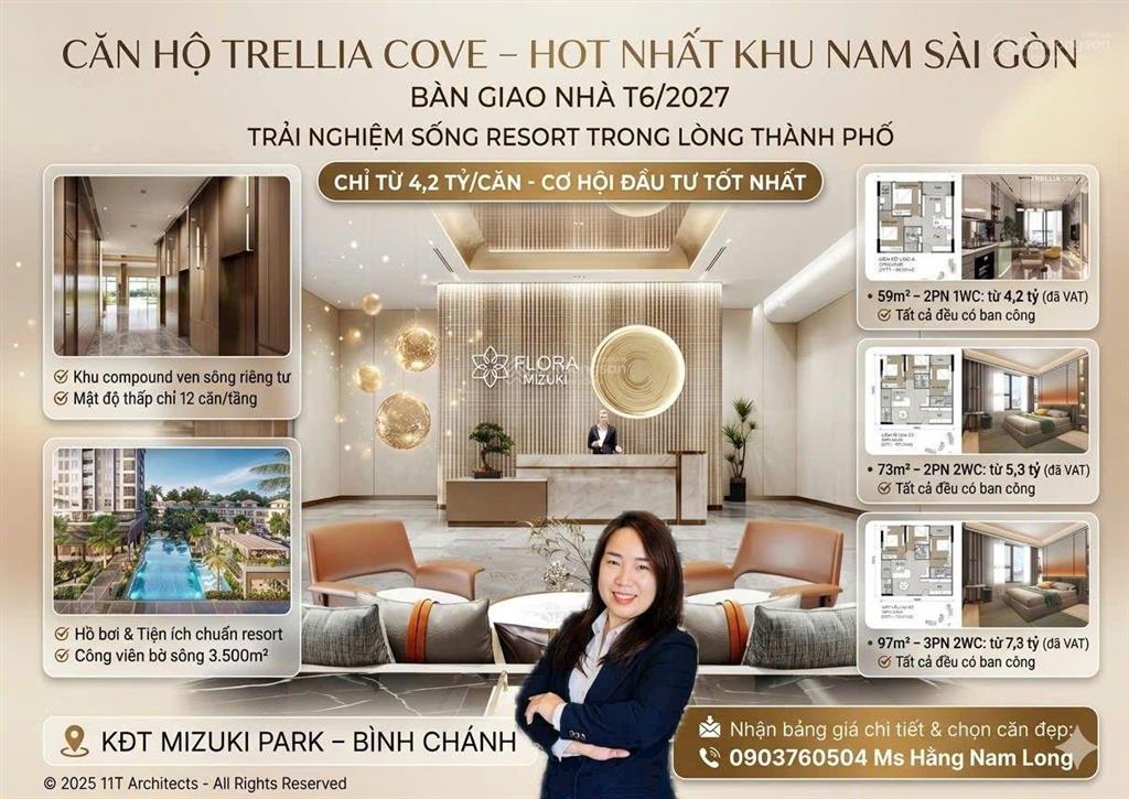 Căn hộ trellia cove mua trực tiếp từ cđt, tt10%~ chỉ 530triệu view kênh đào & sông siêu đẹp