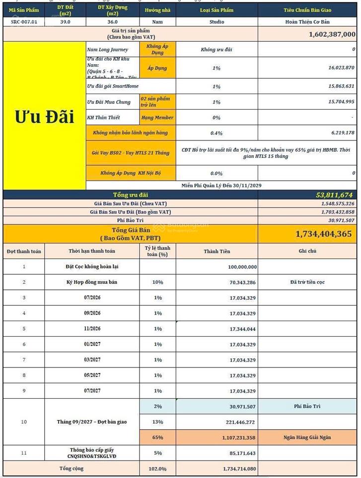 Chỉ với 1,5tỷ/căn  thanh toán 0.5%/tháng  cơ hội mua nhà bằng lương trong khu waterpoint