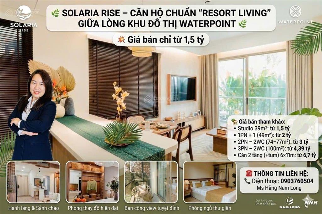 Solaria rise  mua nhà bằng lương chỉ 1'5tỷ/căn thanh toán 0.5%/tháng view kênh đào & sông siêu đẹp
