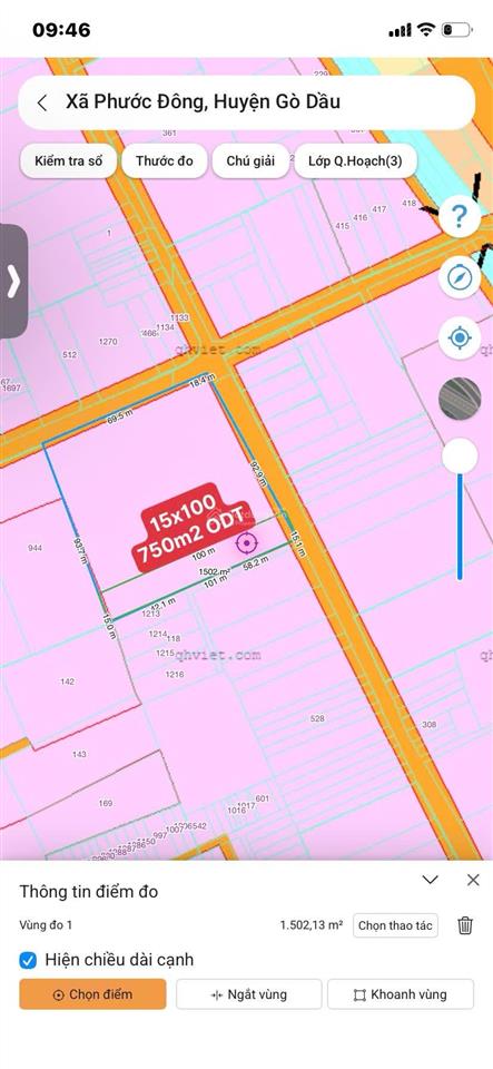 Bán đất thổ cư rộng 1500m2 tại nông trường, phước đông, gò dầu, tây ninh, 3,8 tỷ