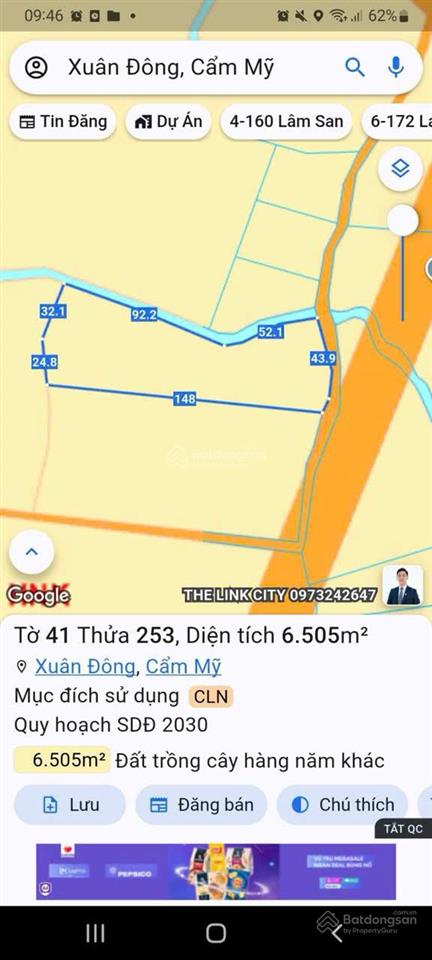 Bán đất đường dọc sông ray, xuân đông, cẩm mỹ, đồng nai