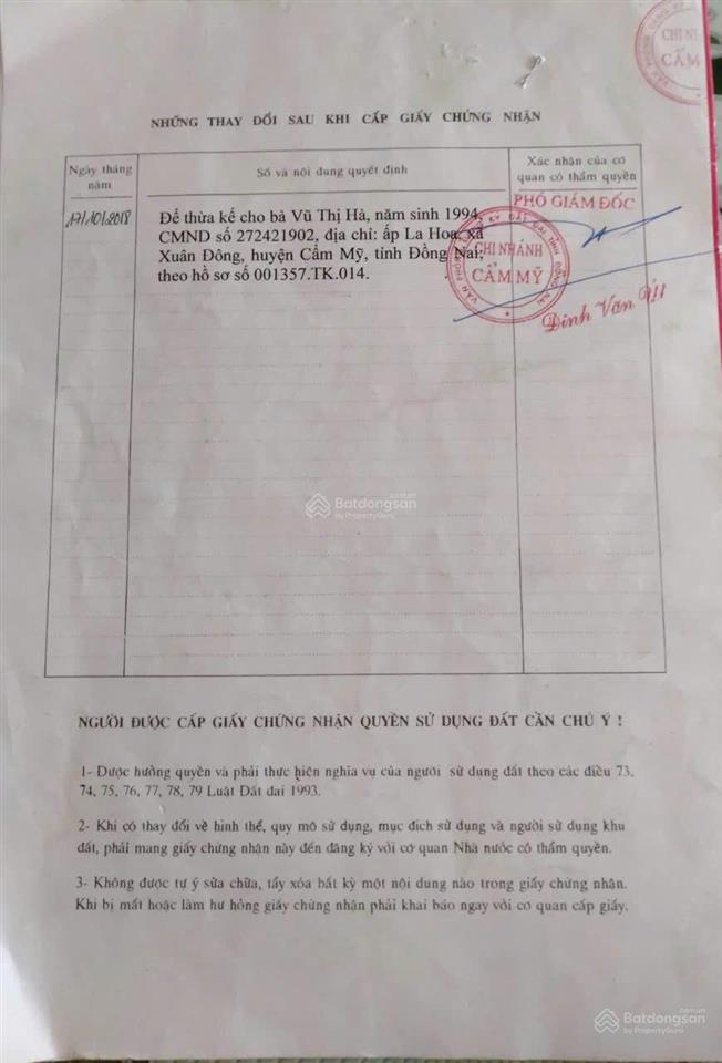 Bán đất đường dọc sông ray, xuân đông, cẩm mỹ, đồng nai