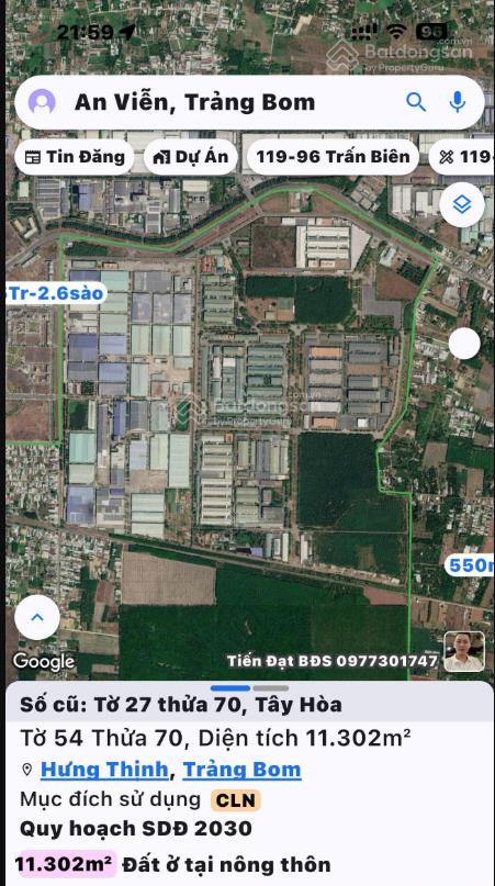 Bán đất 2 mặt tiền giá tốt tại tây hòa, trảng bom