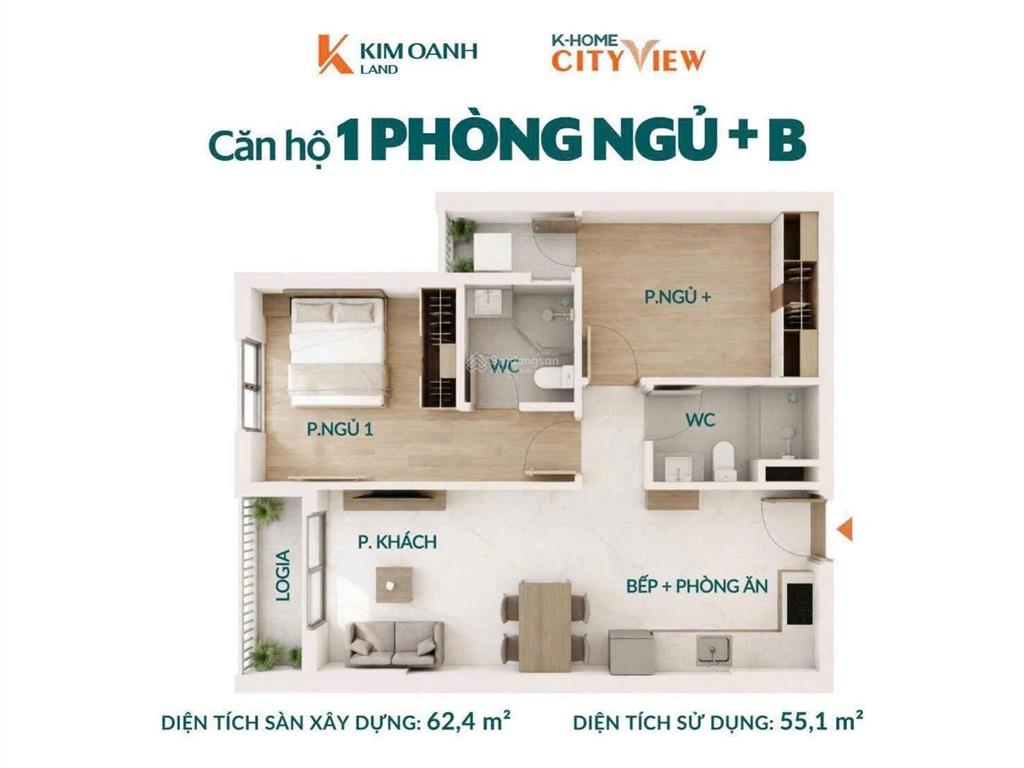 Bán gấp căn hộ 1pn tại khome cityview, biên hòa, đồng nai, 1 tỷ, 47m2