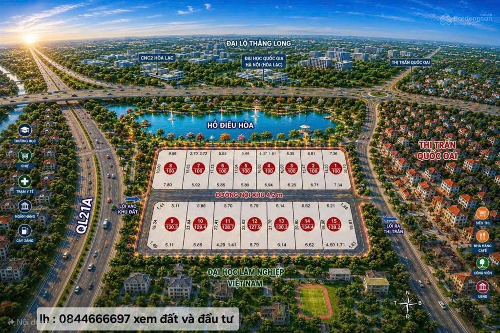 Bán lô đất full thổ cư phú cát, hòa lạc, giá đầu tư chỉ 25tr/m2.  0844 666 ***