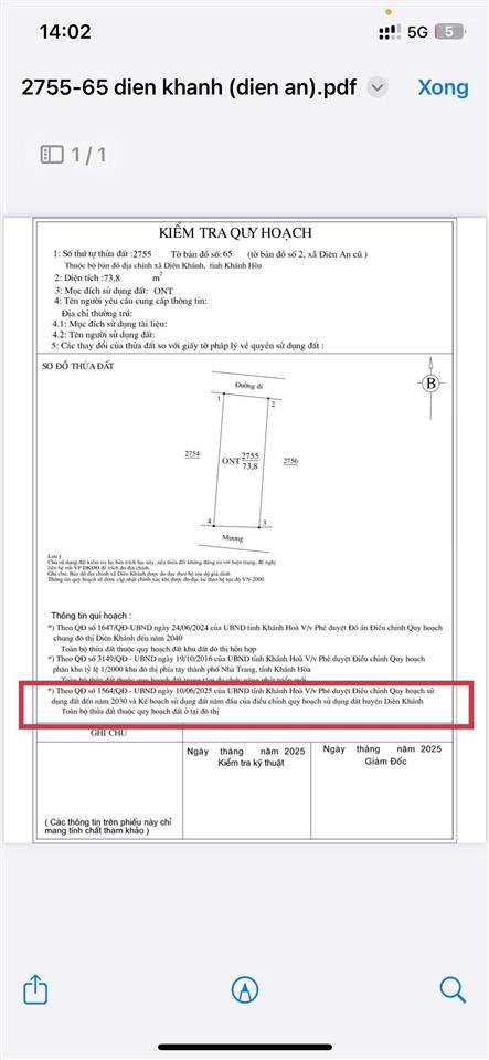 Bán đất xã diên an, diên khánh, đường lầu ông huyện cạnh 23/10 chỉ 50m giá 1 tỷ 700 triệu