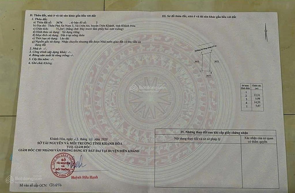 Bán lô đất xã diên an, diên khánh đường cây duối cách 23/10 chỉ 200m