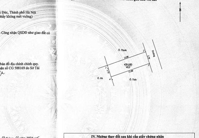 Bán gấp 49m2 đất thổ cư cao xá, đức thượng, hoài đức ngõ thông ô tô giá rẻ