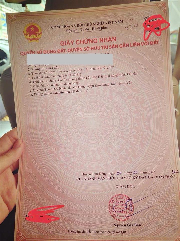 Bán 91.7m2 đất kim động cạnh con đường di sản ven sông hồng