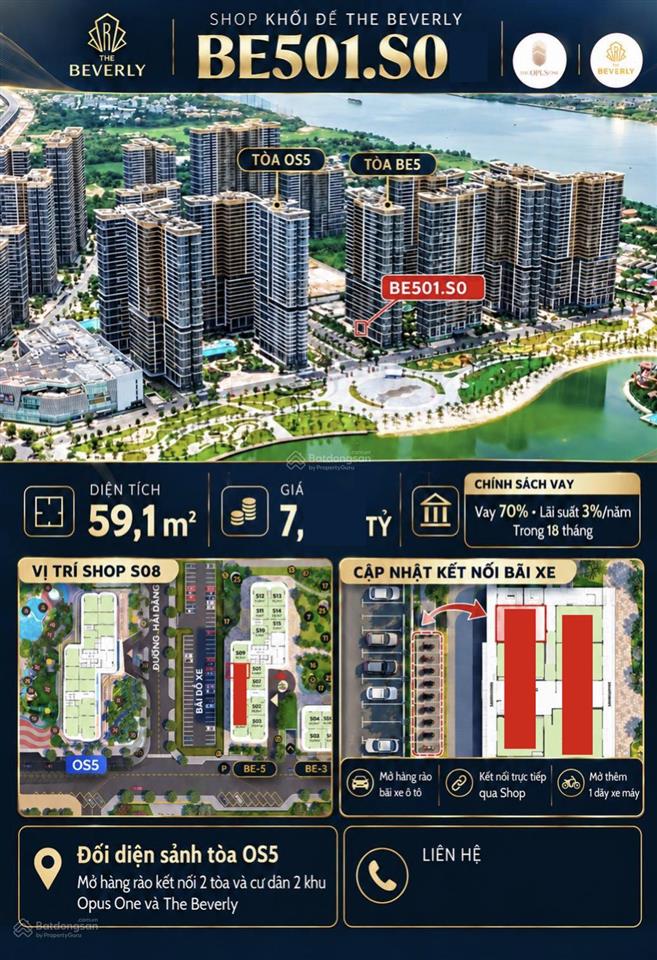 Siêu phẩm shophouse be501.s0x the beverly  vị trí vàng mặt sảnh phụ be5 + bãi đỗ xe