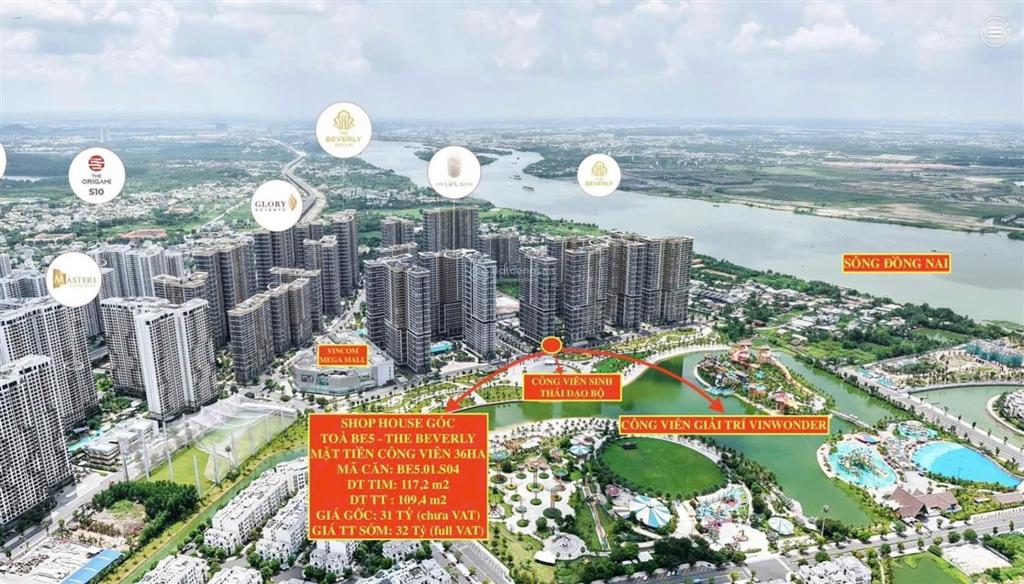 Siêu phẩm shophouse be501.s0x the beverly  vị trí vàng mặt sảnh phụ be5 + bãi đỗ xe