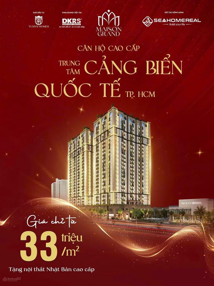 Booking ưu đãi  giá trị nhân 03 tại dự án maison grand , giá chỉ từ 33 triệu/m2