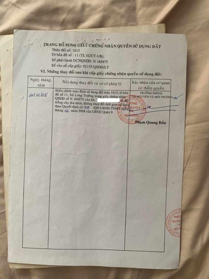 Chính chủ Bán quỹ đất dự án 8579m2 mặt tiền Trường Lưu, Long Trường Quận 9 200Tỷ