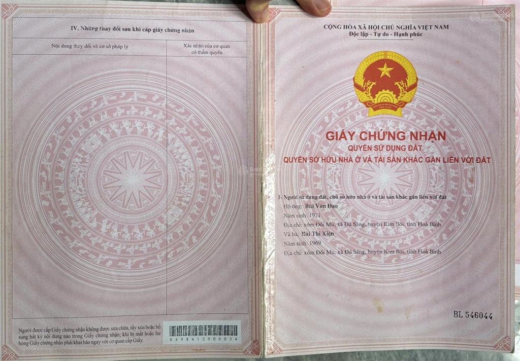 Bán đất tại đú sáng, kim bôi, hòa bình, 720 triệu, 2800 m2, giá ưu đãi chính chủ