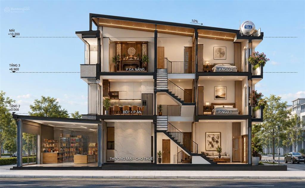 Bán nhà mặt phố 1 trệt 2 lầu ngay chợ hoà phú chỉ 3,6 tỷ dtsd 179m2 thuê lại 15 triệu/tháng