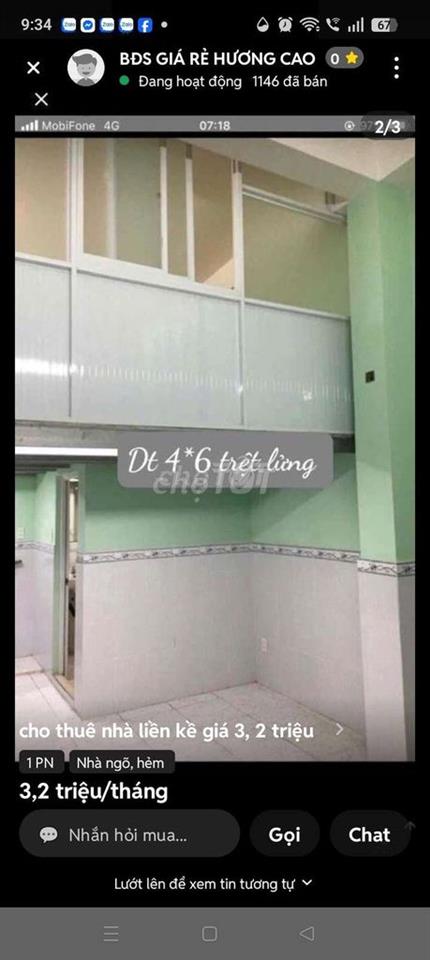 nhà trọ lớn 4x6 gác lửng phòng kín gắng máy lạnh 