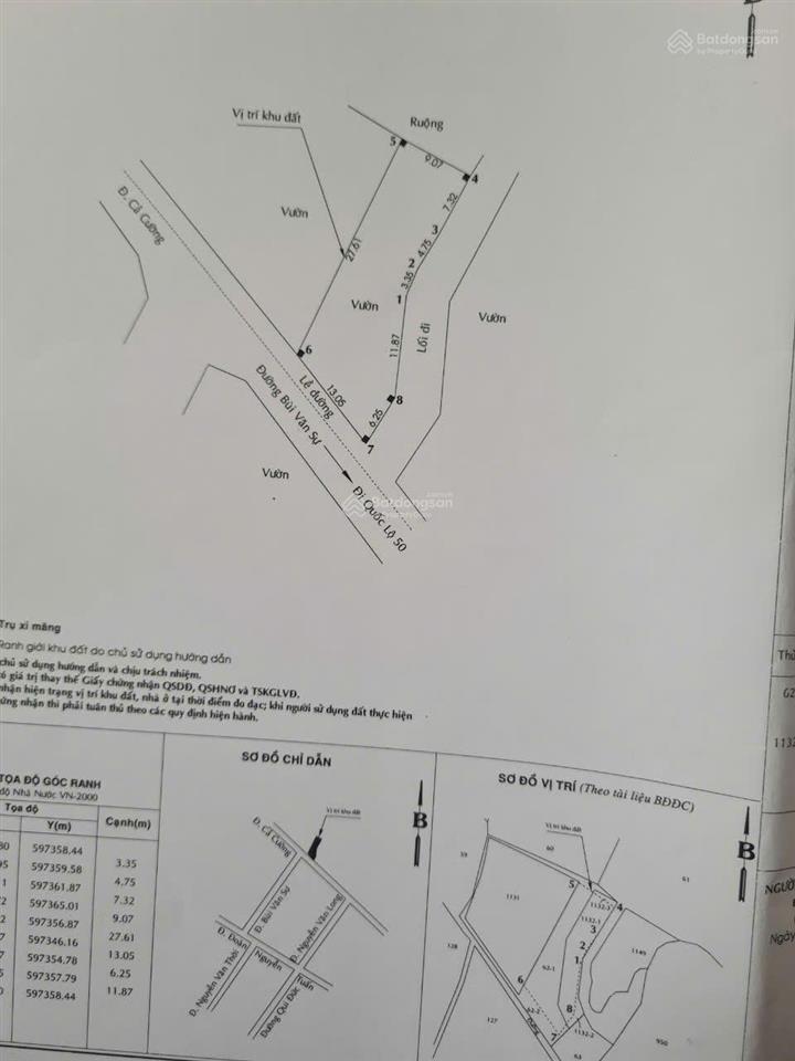 Bán 149m2(đất thực tế 294m2) đường bùi văn sự xã qui đức, bình chánh. giá 2,150 tỷ. l/hệ 0931 347 ***