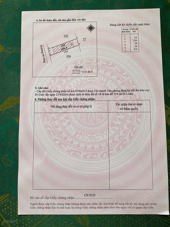 Đất trung tâm thị trấn di linh 750tr cách ql20 chỉ 300m